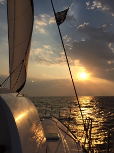 Sailing into the sunrise
